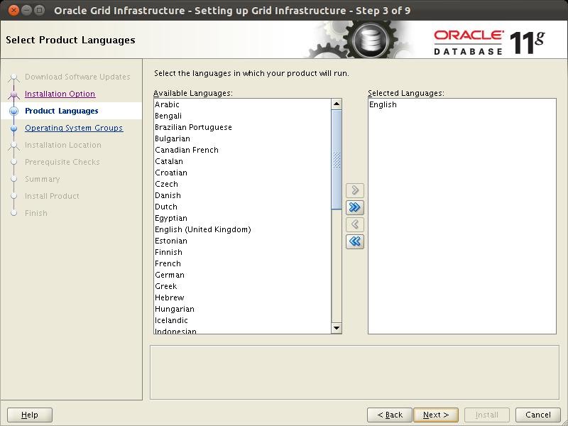 Step 3 Product Languages