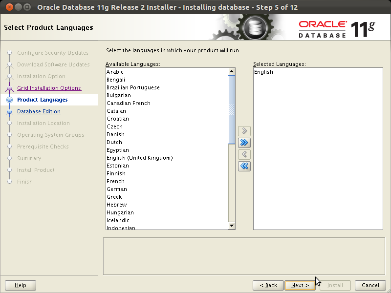 Step 5 Product Language