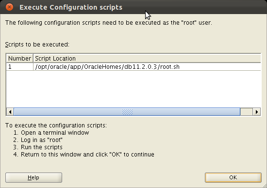 Execute Configuration scripts